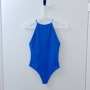 Babaton Blue Sleeveless Bodysuit